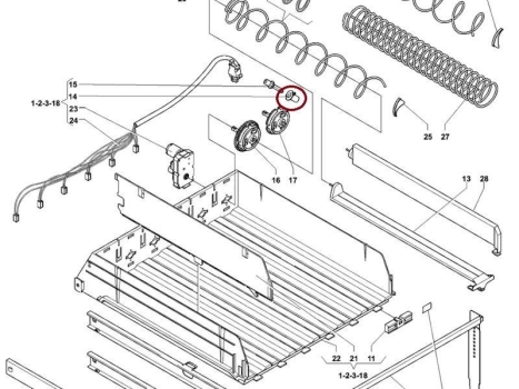 Buchse für Stift zum Fixieren des Zahnrades bei Doppelspiralen