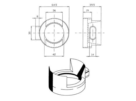 Dampfglocke mit Doppel-Nut grau