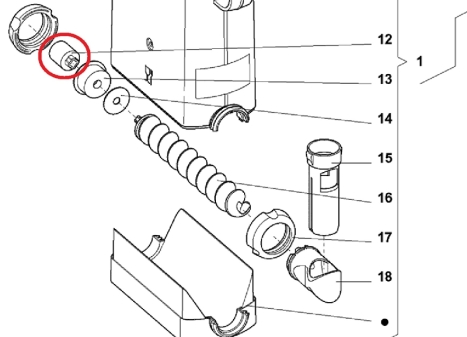 Kupplung zur Produktschnecke  Evoca Necta N&W Wittenborg  Serie 2800 5100 1850 800