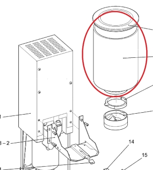 Kaffeebehälter Pulverkaffee Evoca N&W Wittenborg FB5100 FB55 FB50