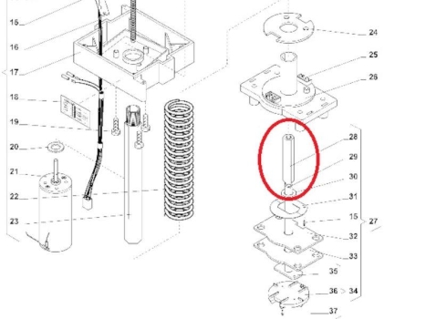 Kolbenführung Deltabrüher Evoca N&W Wittenborg 5100 7100 7600