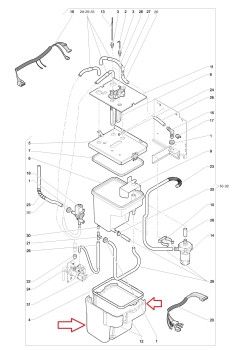 Isolierung für Wasserbehälter Wassertank  Evoca N&W Wittenborg  Serie 7100 7300