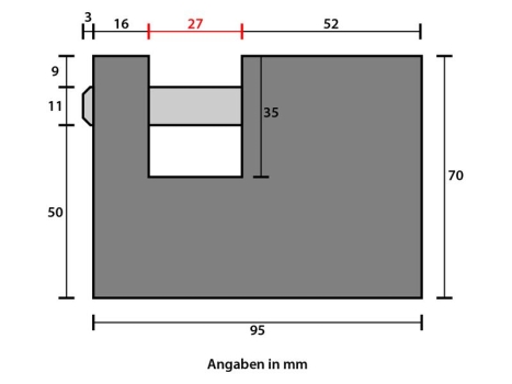 Rielda Panzerschloss 801-95HS für Sanden Vendo 1. Serie 27 mm Öffnung