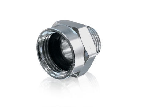 Chrom Reduzierstück 1/2" AG x 3/4" IG flachdichtend