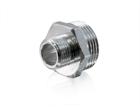 Chrom Reduziernippel 3/4" AG x 3/8" AG