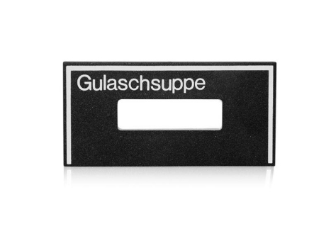 Textschild Gulaschsuppe Necta, N&W, Wittenborg Serie 2800, 5100, 5500, 5300