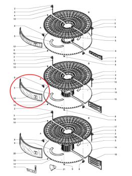 Verkaufstüre Entnahmeschieber Scheiben 90 mm Zanussi Smart FM3000