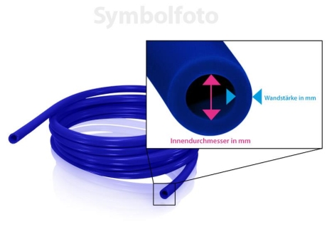 Produktauslaufschlauch, Silikonschlauch 5,0 mm x 2,0 mm ( 5 x 9) in blau