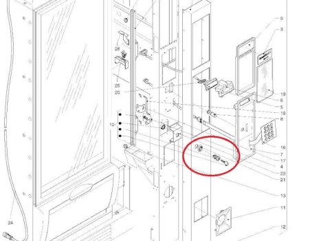 Rielda Schloss Typ 503 für Necta N&W Evoca Sanden Vendo