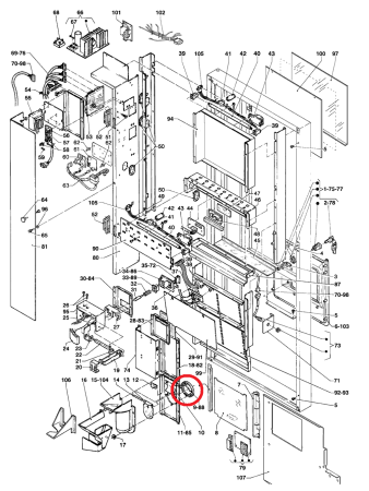 Münzrückgaberahmen schwarz  Evoca N&W Necta Wittenborg Zanussi  Smart Spazio FM3000