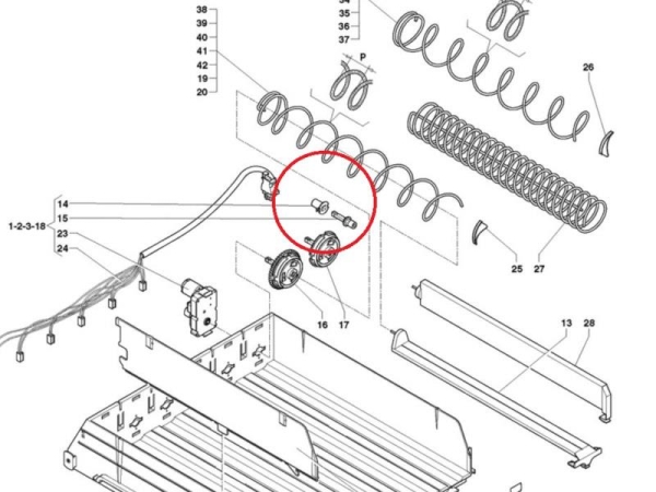 Buchse zum Fixieren des Zahnrades bei Doppelspiralen