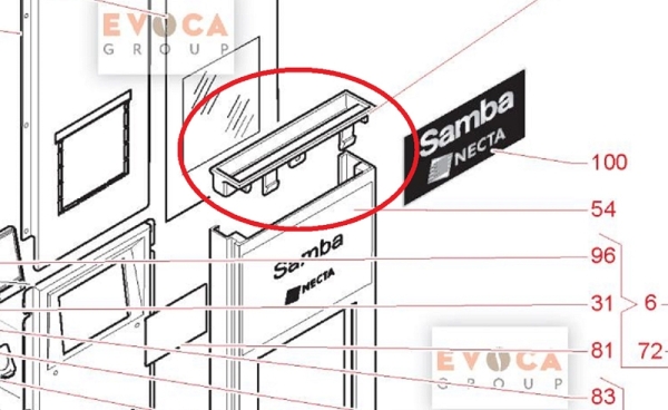 Obere Abdeckung der Blende Evoca N&W Necta  Samba