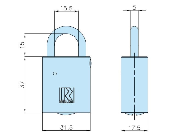 Rielda Vorhängeschloss Typ 900-31.5/15 für Rheavendors 1. Serie