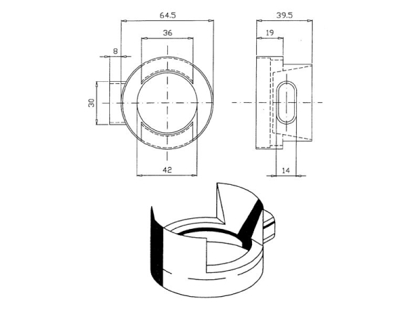 Dampfglocke mit Doppel-Nut grau