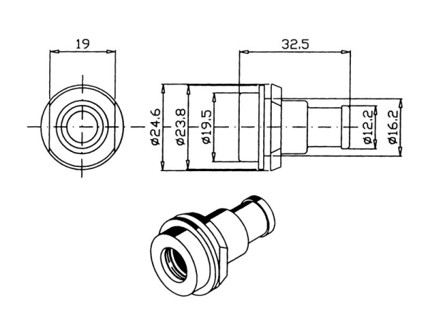 Mischschalenadapter mit O-Ring transparent