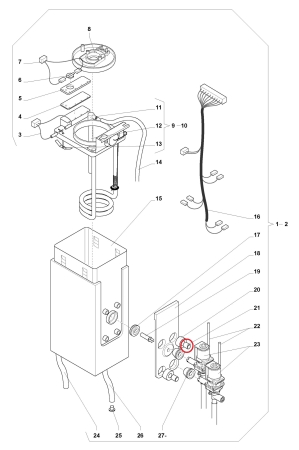 Distanzrohr für Ventildichtung  Evoca N&W Wittenborg  FB50 FB5500