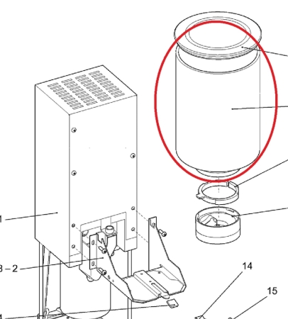 Kaffeebehälter Pulverkaffee Evoca N&W Wittenborg FB5100 FB55 FB50