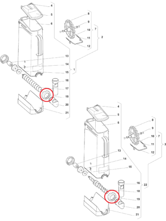 Gewindering Behälter  Evoca N&W Wittenborg  Serie 7X00