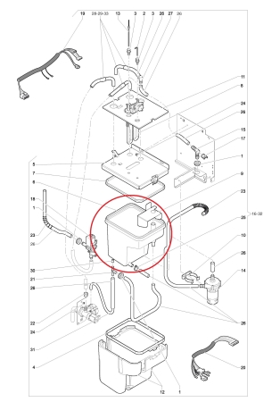 Wasserbehälter Heißwasserboiler für Evoca Necta N&W Wittenborg  Serie 7100 7300