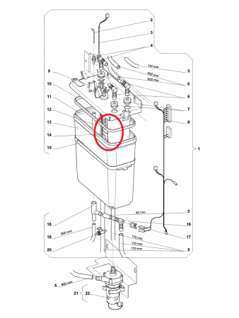 Trichter für Wasserbehälter  Evcoca N&W Wittenborg  FB7600 IN7600