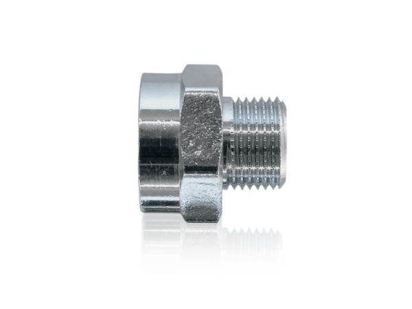 Chrom Reduzierstück 1/2" AG x 3/4" IG flachdichtend