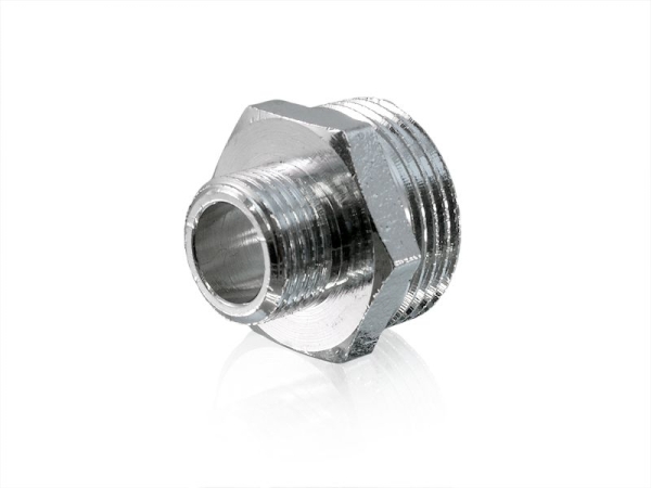 Chrom Reduziernippel 3/4" AG x 3/8" AG