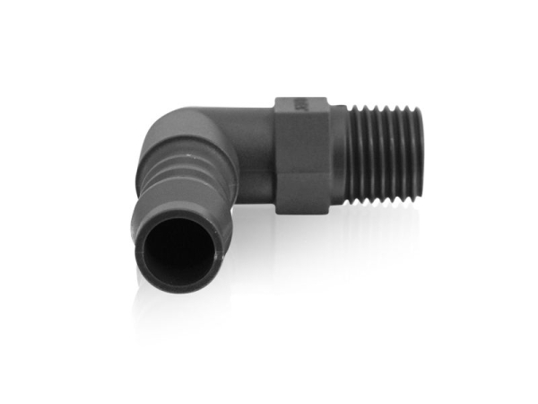 Einschraubstutzen gewinkelt 90° 1/4" AG x 10 mm Schlauchtülle