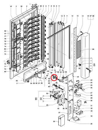 Münzeinwurfrahmen schwarz  Evoca N&W Necta Wittenborg Zanussi  Smart FM Line 3000