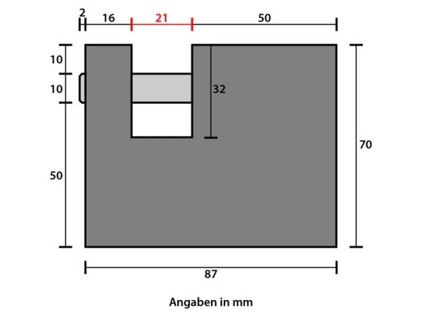 Rielda RS1 Panzerschloss S, Typ 801-87RS1, 21 mm Öffnung für Evoca